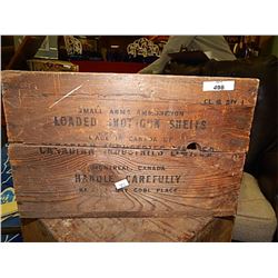 VINTAGE WOOD CRATE - LEADED SHOT GUN SHELLS - CANADIAN INDUSTRIAL LIMITED