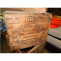 VINTAGE WOOD CRATE - FRASER VALLEY CANADIAN BUTTER