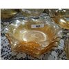 Image 1 : DEPRESSION GLASS - AMBER GLASS - FLORAL SHAPED BOWLS - 4 TTL