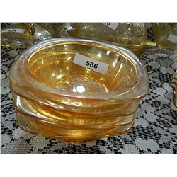 DEPRESSION GLASS - AMBER GLASS - DESERT DISHES - 4 TTL