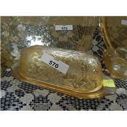 DEPRESSION GLASS - AMBER GLASS - SERVING PLATTER