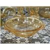 Image 1 : DEPRESSION GLASS - AMBER GLASS - ORNATE CANDLE HOLDERS - 2