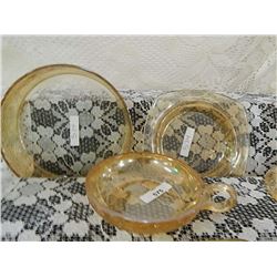 DEPRESSION GLASS - AMBER GLASS - DISH