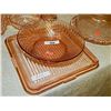 Image 1 : DEPRESSION GLASS - ROSE GLASS - BOWL AND DISH (chip)