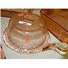 Image 1 : DEPRESSION GLASS - ROSE GLASS - CHEESE DISH WITH HANDLE & LID