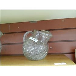 DEPRESSION GLASS - CLEAR - JUICE PITCHER - MED