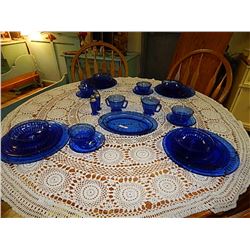 COBALT BLUE DISH SET - 29 PC