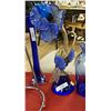 Image 1 : DEPRESSION GLASS - COBALT BLUE - FLOWER ARRANGEMENT LAMP