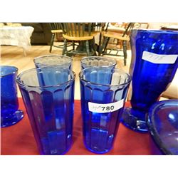 DEPRESSION GLASS - COBALT BLUE - GLASSES - 4