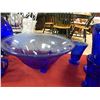 Image 1 : DEPRESSION GLASS - COBALT BLUE - SERVING BOWL