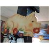 Image 1 : WOOD WALL HANGING - LARGE PIG