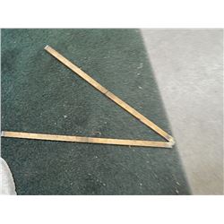 VINTAGE WOOD FOLDING TAPE MEASURE AND RULER