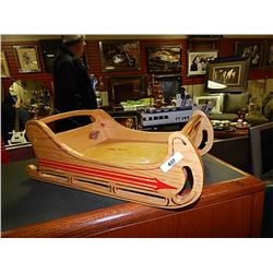 HAND CRAFTED WOOD SLED ORNAMENT /  SHELF