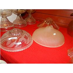 VINTAGE GLASS LAMP SHADES - 3 TTL