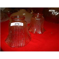 AMBER GLASS TULIP LAMP SHADES - 2 TTL