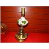 Image 1 : VINTAGE BRASS AND WHITE GLASS LAMP