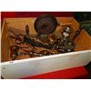 Image 1 : WOOD DRAWER OF ASSORTED HARDWARE - VINTAGE AND OTHER