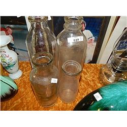 VINTAGE MILK BOTTLES - 4 TOTAL