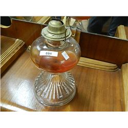 VINTAGE GLASS OIL LAMP BASE - NO FLUTE
