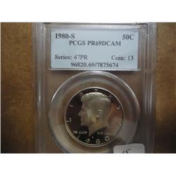 1980-S KENNEDY HALF DOLLAR PCGS PR69DCAM