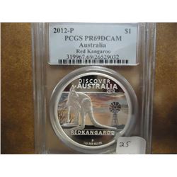 2012-P AUSTRALIA SILVER DOLLAR PCGS PR69 DCAM