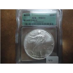2006 AMERICAN SILVER EAGLE ICG MS69