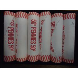 6 ROLLS OF 2009-D LINCOLN FORMATIVE YEARS CENTS