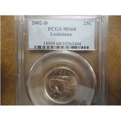 2002-D LOUISIANA QUARTER PCGS MS68