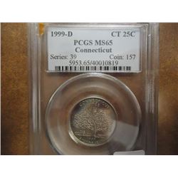 1999-D CONNECTICUT QUARTER PCGS MS65