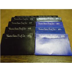 1970 DECADES RUN OF US PROOF SETS 1970-79