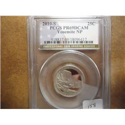 2010-S YOSEMITE N.P. QUARTER PCGS PR69 DCAM