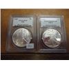 Image 1 : 1986 & 1986-S AMERICAN SILVER EAGLES UNC & PF