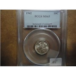 1942 MERCURY DIME PCGS MS65