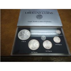 1992 MEXICO LIBERTAD SILVER COIN SET 5 SILVER