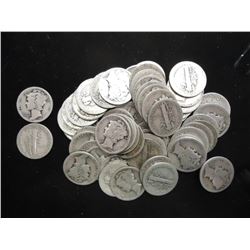 59 ASSORTED 1920'S MERCURY DIMES