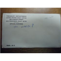 1969 US MINT SET (UNC) P/D/S (WITH ENVELOPE)