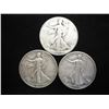 Image 1 : 1935-D,37 & 39 WALKING LIBERTY HALF DOLLARS