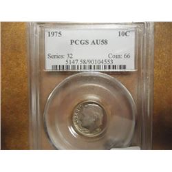 1975 ROOSEVELT DIME PCGS AU58