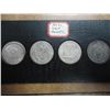 Image 2 : 4 MISC. SILVER HALF DOLLARS IN VINTAGE HOLDER