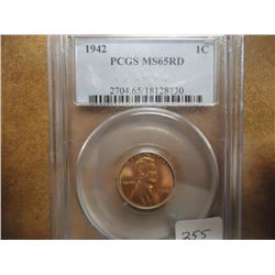 1942 LINCOLN CENT PCGS MS65RD