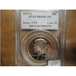 1977-S KENNEDY HALF DOLLAR PCGS PR69 DCAM