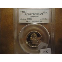 1999-S DELAWARE QUARTER PCGS PR69 DCAM