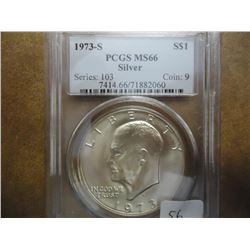 1973-S IKE SILVER DOLLAR PCGS MS66