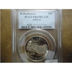 1991-S MT. RUSHMORE HALF DOLLAR PCGS PR69 DCAM