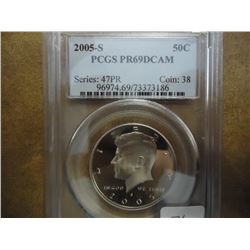 2005-S KENNEDY HALF DOLLAR PCGS PR69 DCAM