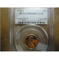 1973-S LINCOLN CENT PCGS PR66RD CAM