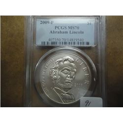 2009-P ABRAHAM LINCOLN SILVER DOLLAR PCGS MS70