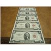 Image 1 : 1953,53-A,53-B,63 & 95 $2 US NOTES 4 RED SEALS AND