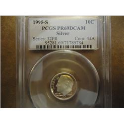 1995-S SILVER ROOSEVELT DIME PCGS PR69 DCAM