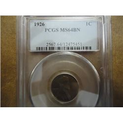 1926 LINCOLN CENT PCGS MS64BN